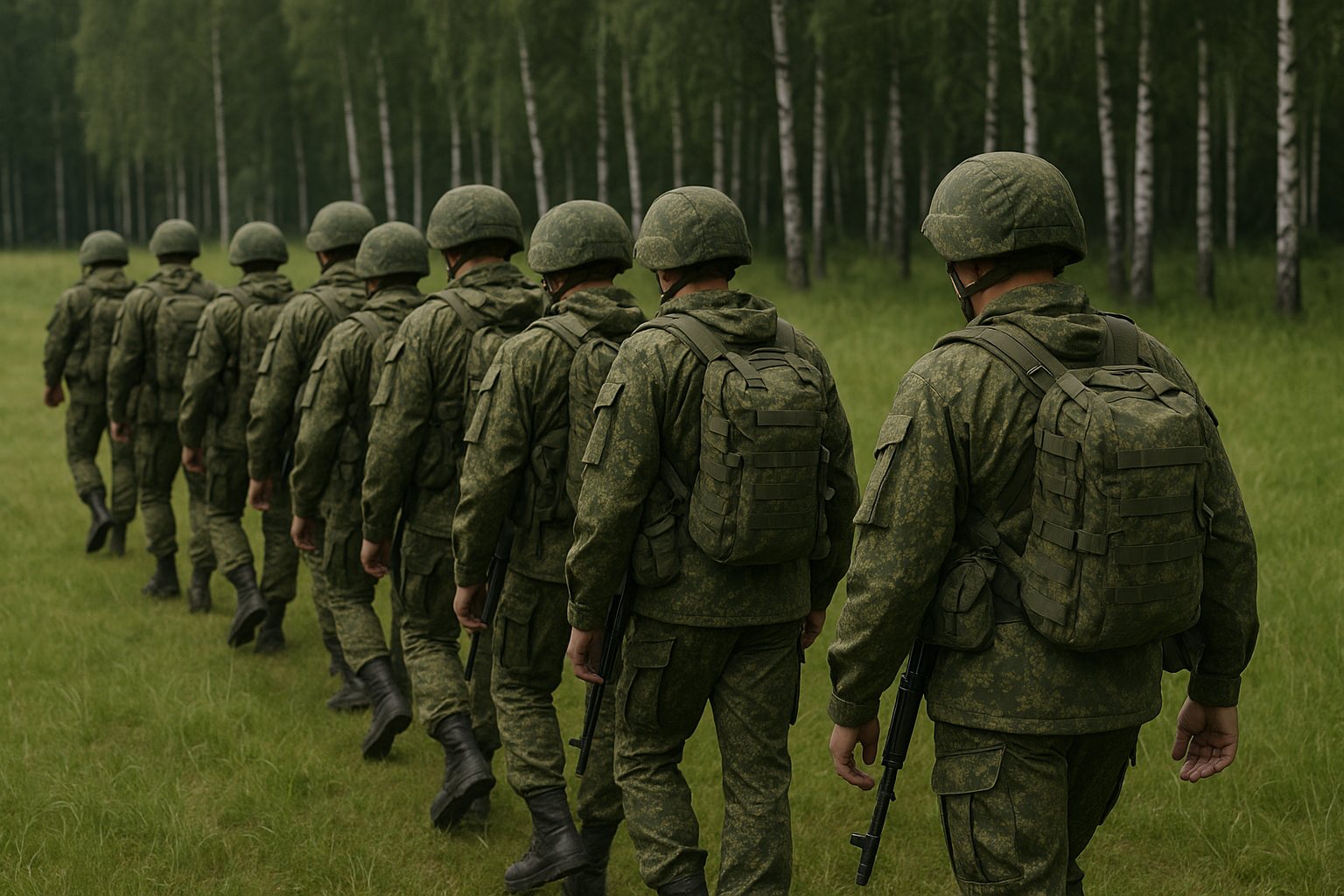Военнослужащие на полевом занятии