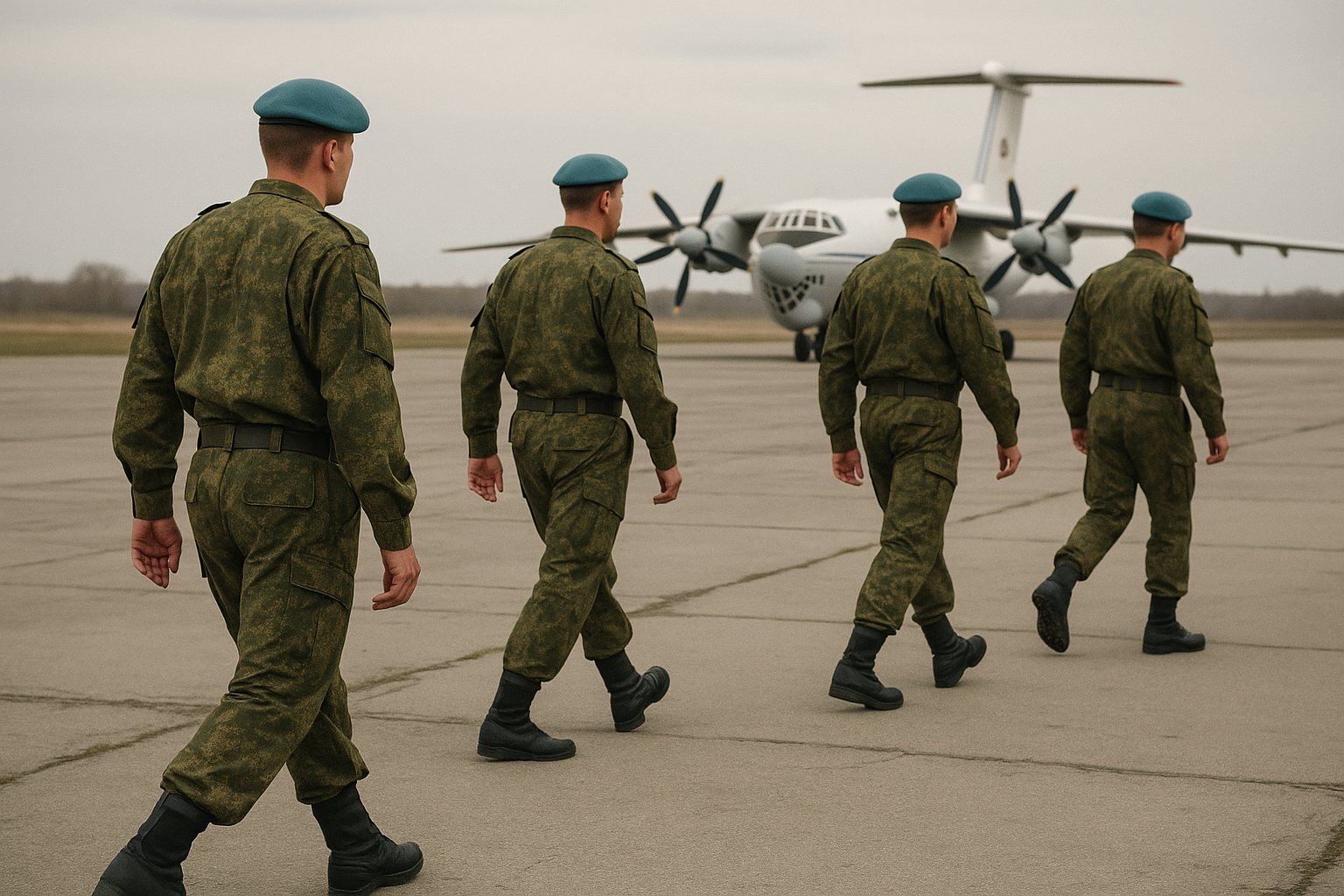 Военнослужащие ВДВ на аэродроме